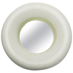 Ceramic Mirror with green glaze decoration by Mia Jensen.
