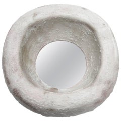 Ceramic Mirror with grey glaze decoration by Mia Jensen.