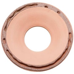 Ceramic Mirror with pink glaze decoration by Mia Jensen.