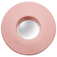 Ceramic Mirror with pink glaze decoration by Mia Jensen.