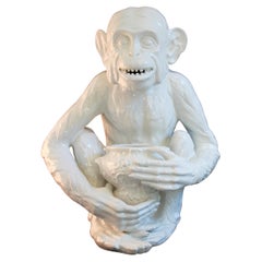 Vintage Ceramic Monkey Jardiniere Hollywood Regency 1950s, Mint!