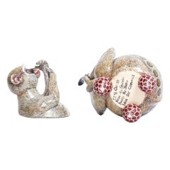 Ceramic  Monkey Jewelry  Box  , hand made in South Africa