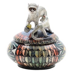 Ceramic  Monkey Jewelry Box  , hand made in South Africa