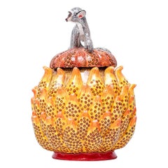 Ceramic Monkey Jewelry Box  , hand made in South Africa