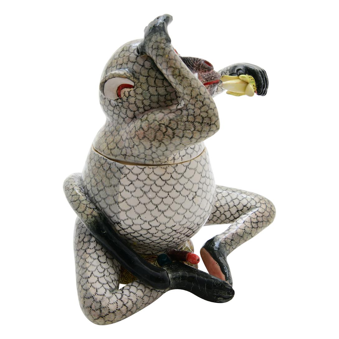 Modern Ceramic  Monkey Jewelry  Box  , hand made in South Africa