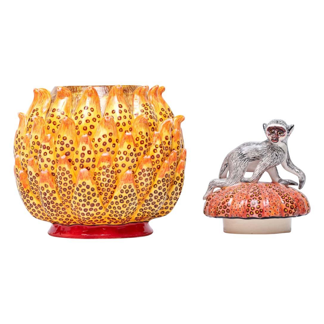 South African Ceramic Monkey Jewelry Box  , hand made in South Africa