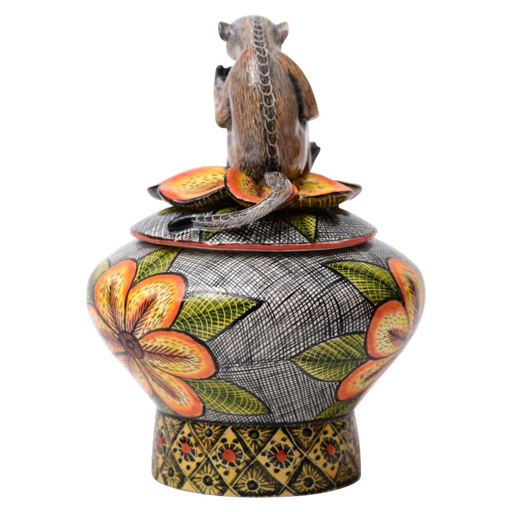 Fired Ceramic  Monkey Jewelry  Box  , hand made in South Africa