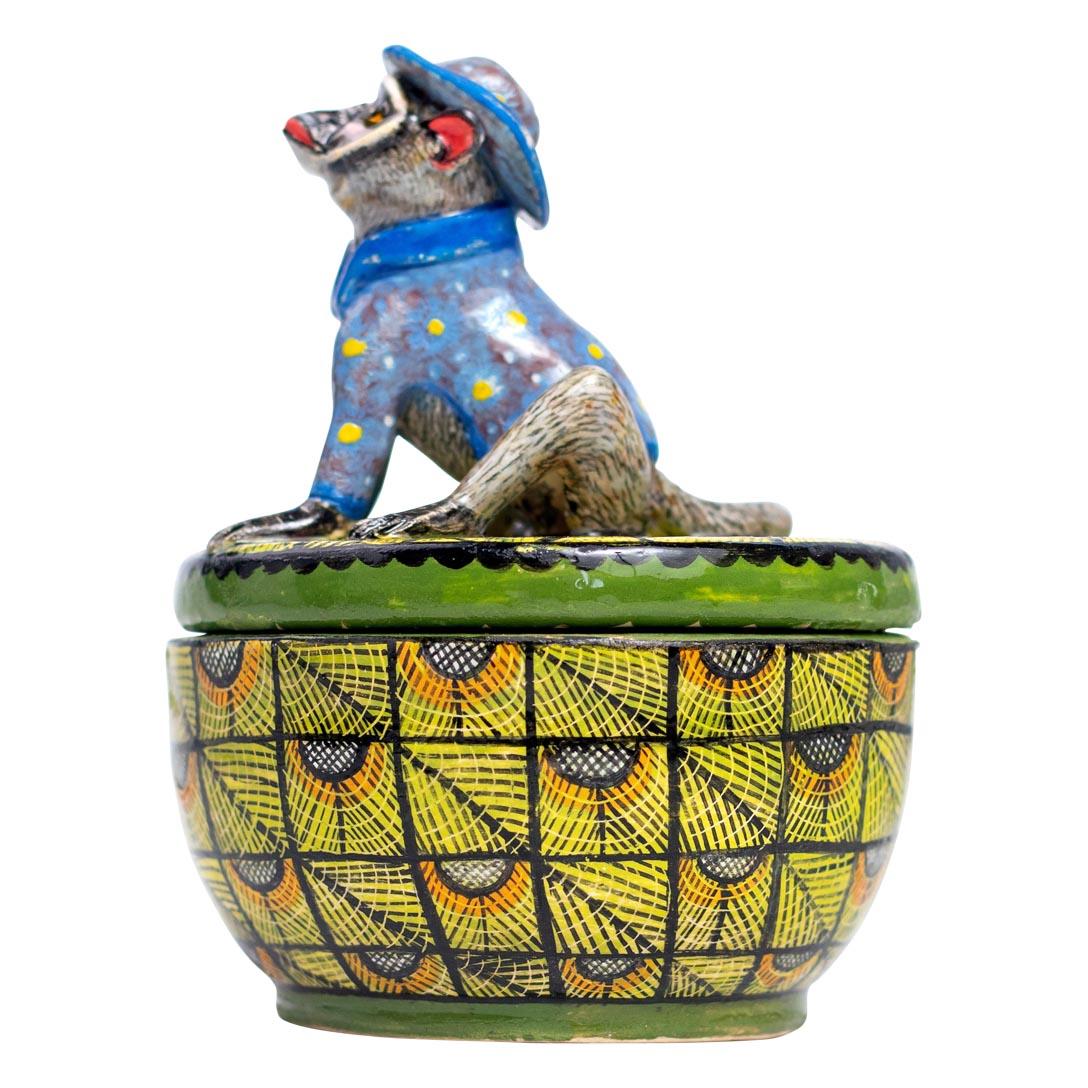 Contemporary Ceramic Monkey Jewelry Box  , hand made in South Africa