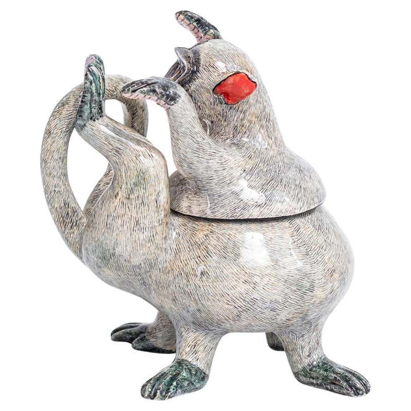 Ceramic Monkey Jewelry Box , hand made in South Africa For Sale at 1stDibs