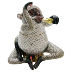 Ceramic  Monkey Jewelry  Box  , hand made in South Africa