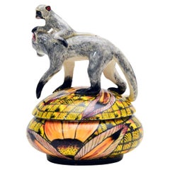 Ceramic  Monkey Jewelry Box  , hand made in South Africa