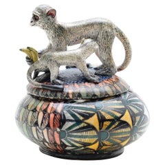 Ceramic  Monkey Jewelry Box  , hand made in South Africa