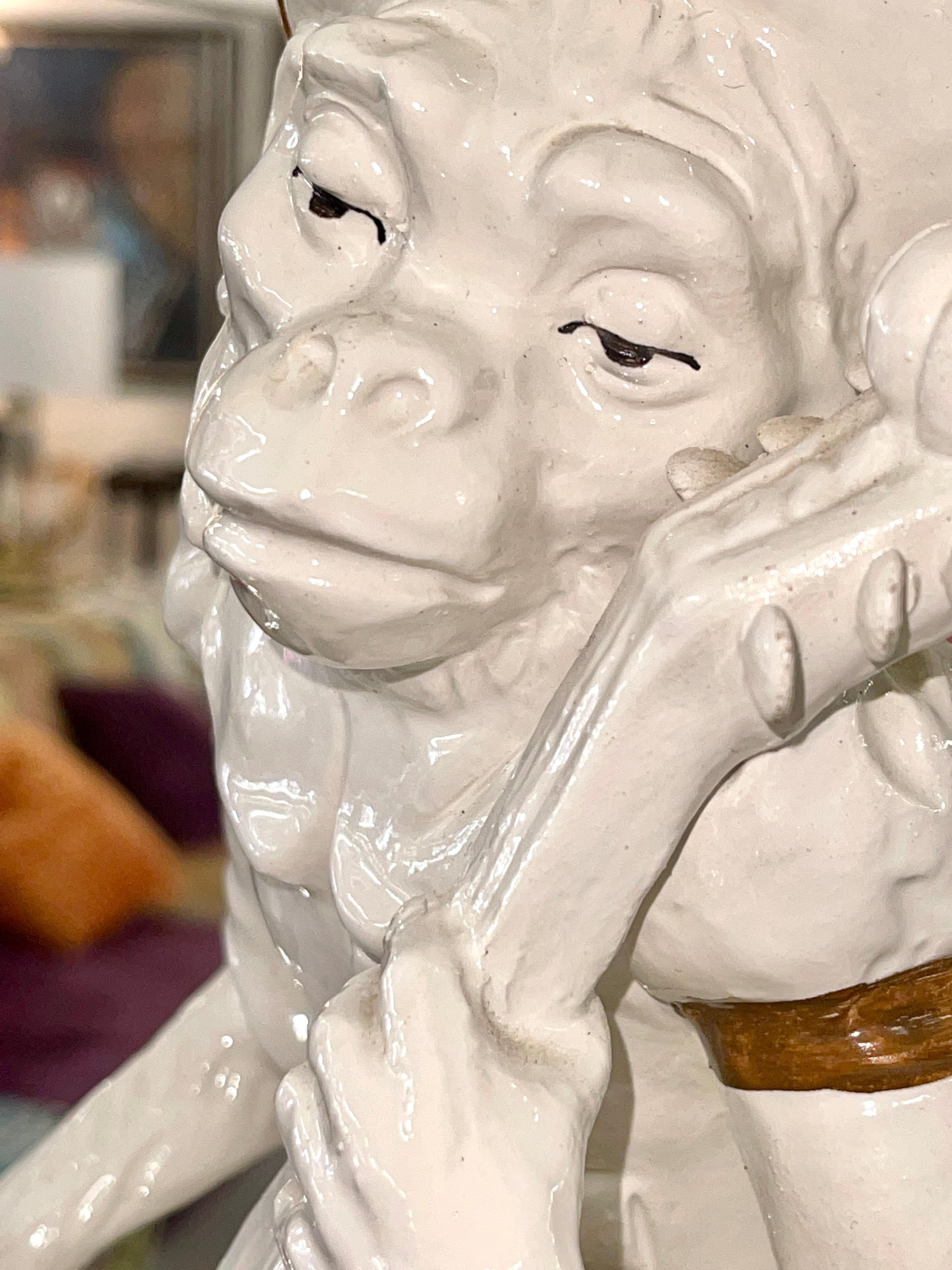Ceramic Monkey Lamp For Sale 4