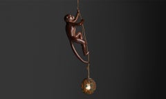Ceramic Monkey Lamp, France circa 1940