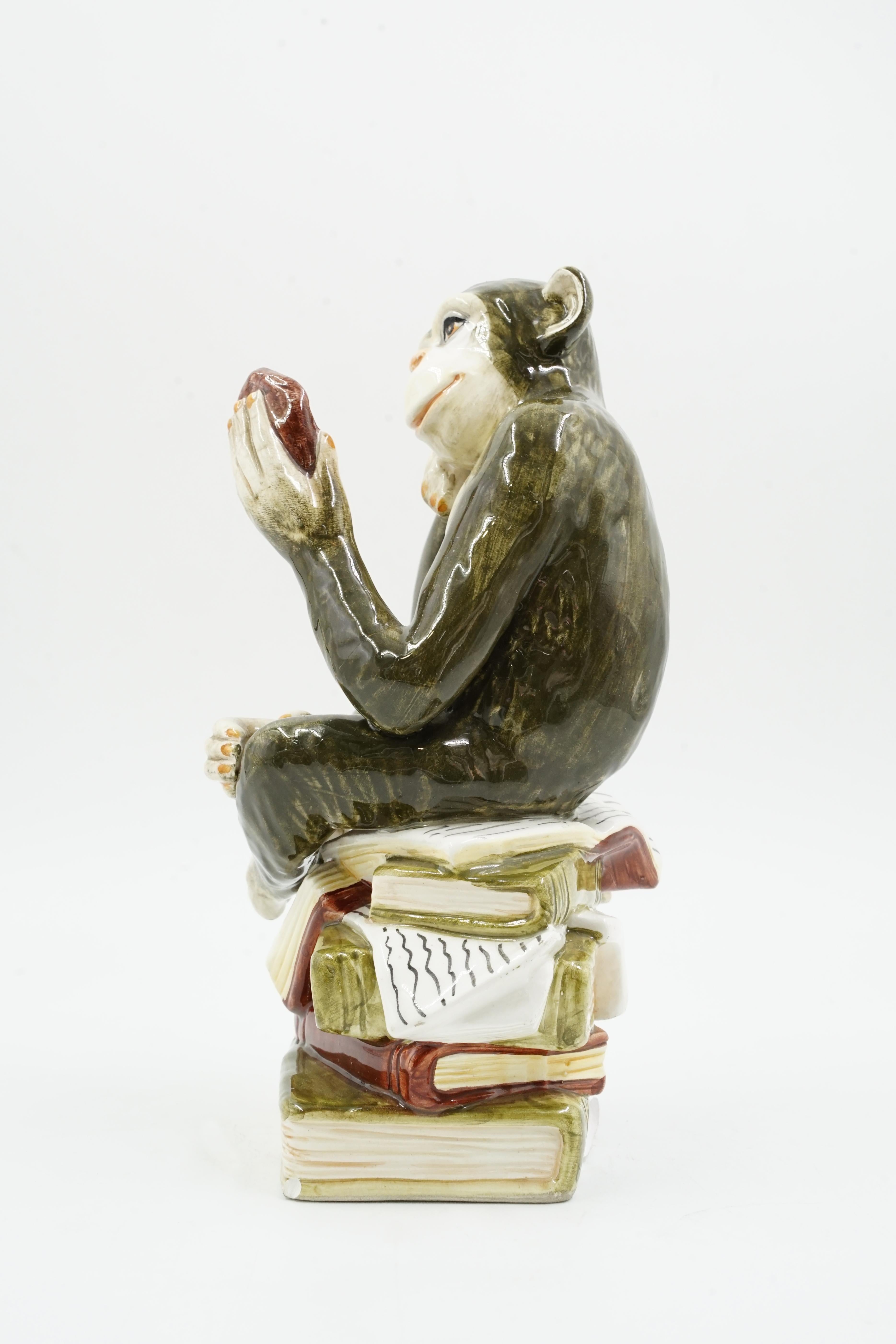 Mid-Century Modern ceramic monkey sculpture For Sale