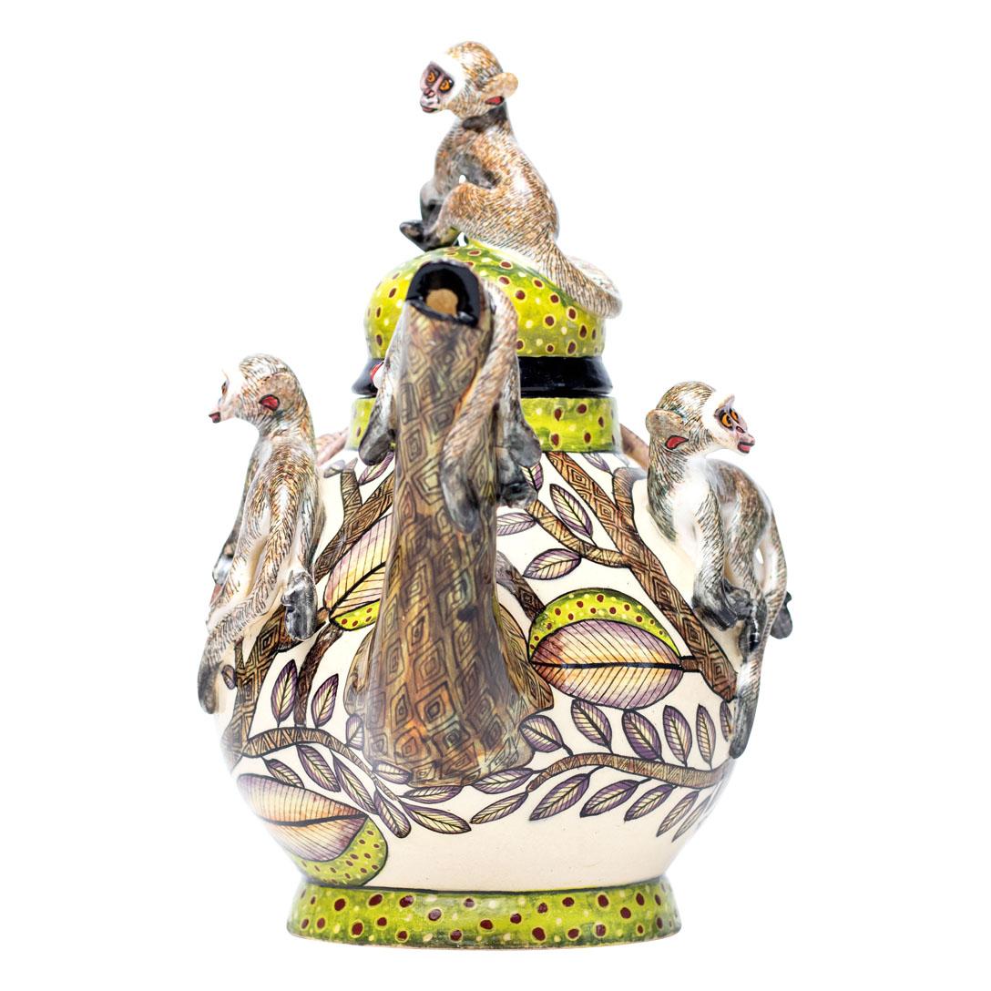 Ceramic Monkey Teapot , hand made in South Africa 3