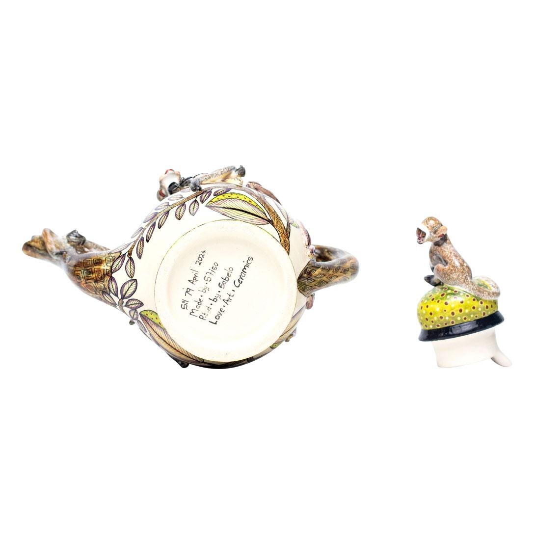 South African Ceramic Monkey Teapot , hand made in South Africa