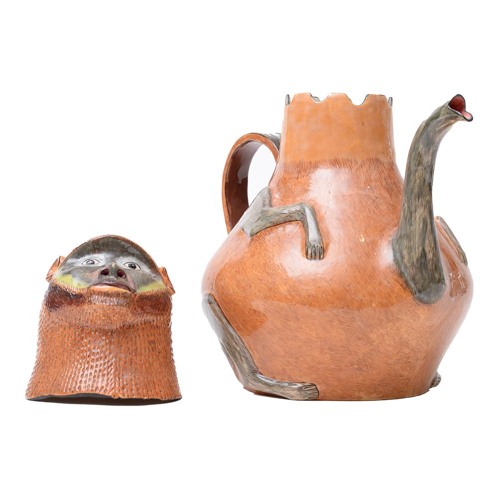 Ceramic Monkey Teapot , Hand  made in South Africa In New Condition In North Miami, FL