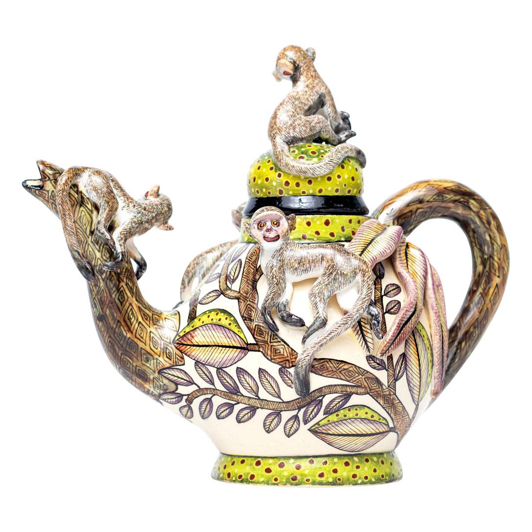 Ceramic Monkey Teapot , hand made in South Africa 1