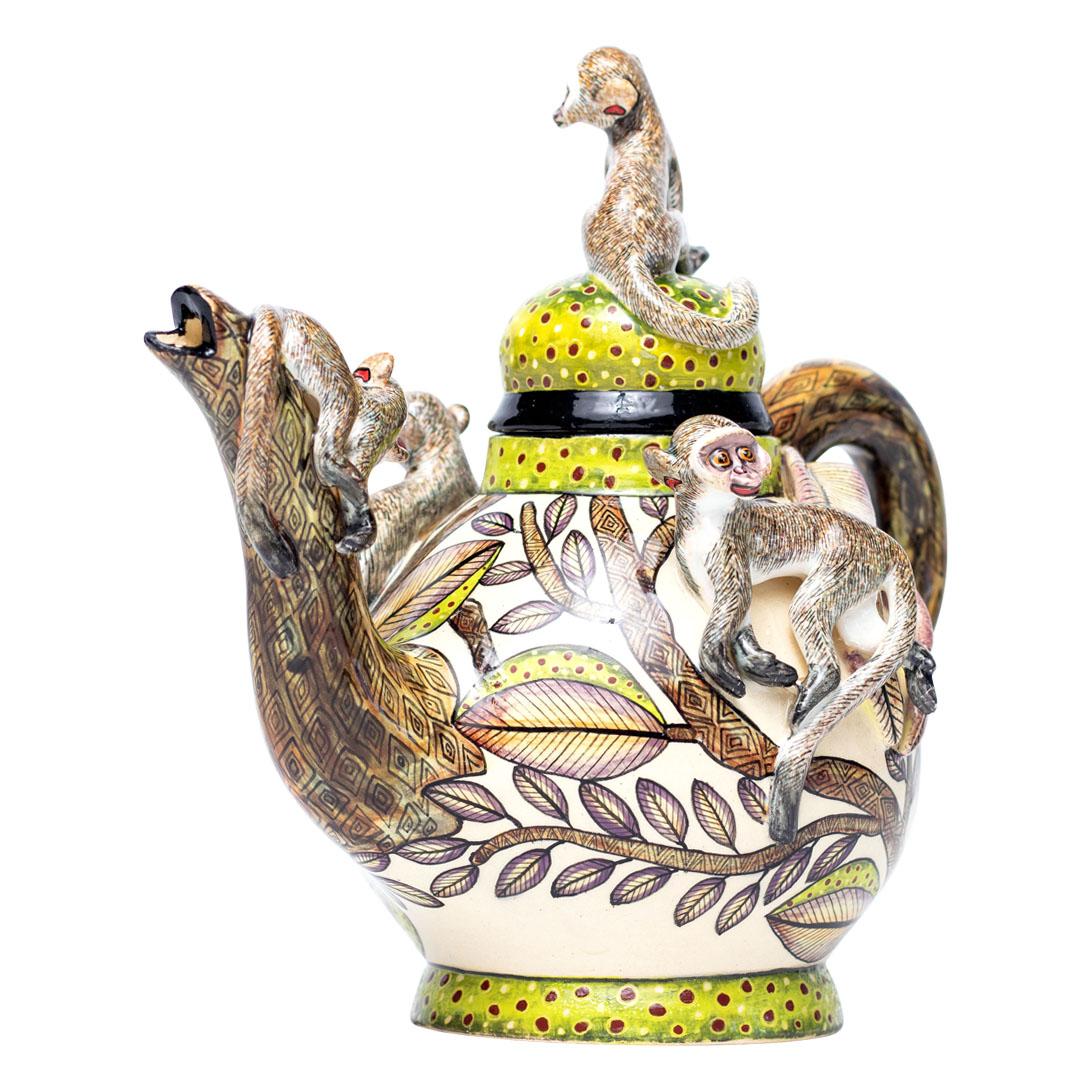 Ceramic Monkey Teapot , hand made in South Africa 2