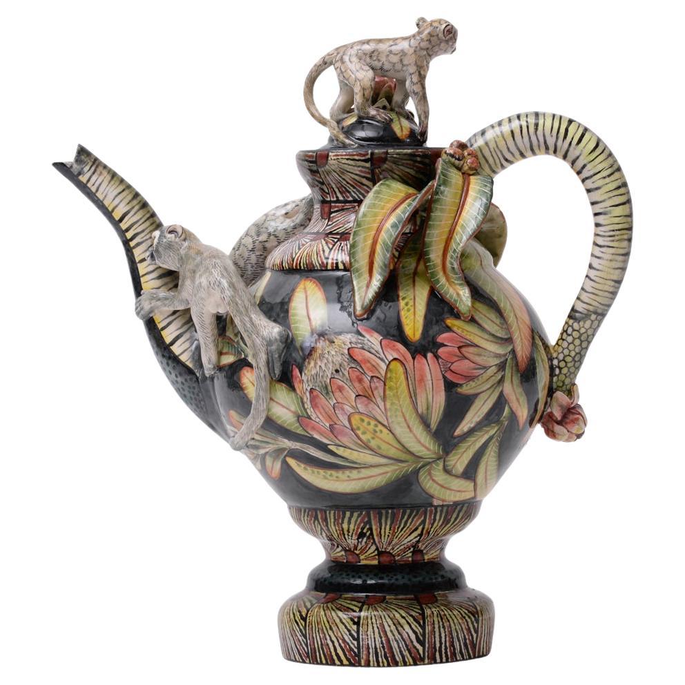 Ceramic Monkey  Teapot , hand made in South Africa