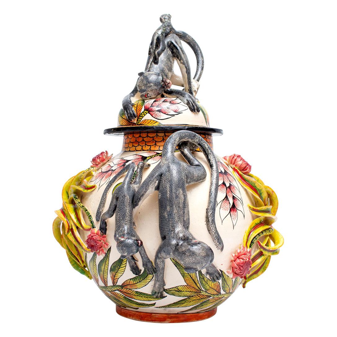 Modern Ceramic Monkey Tureen, hand made in South Africa