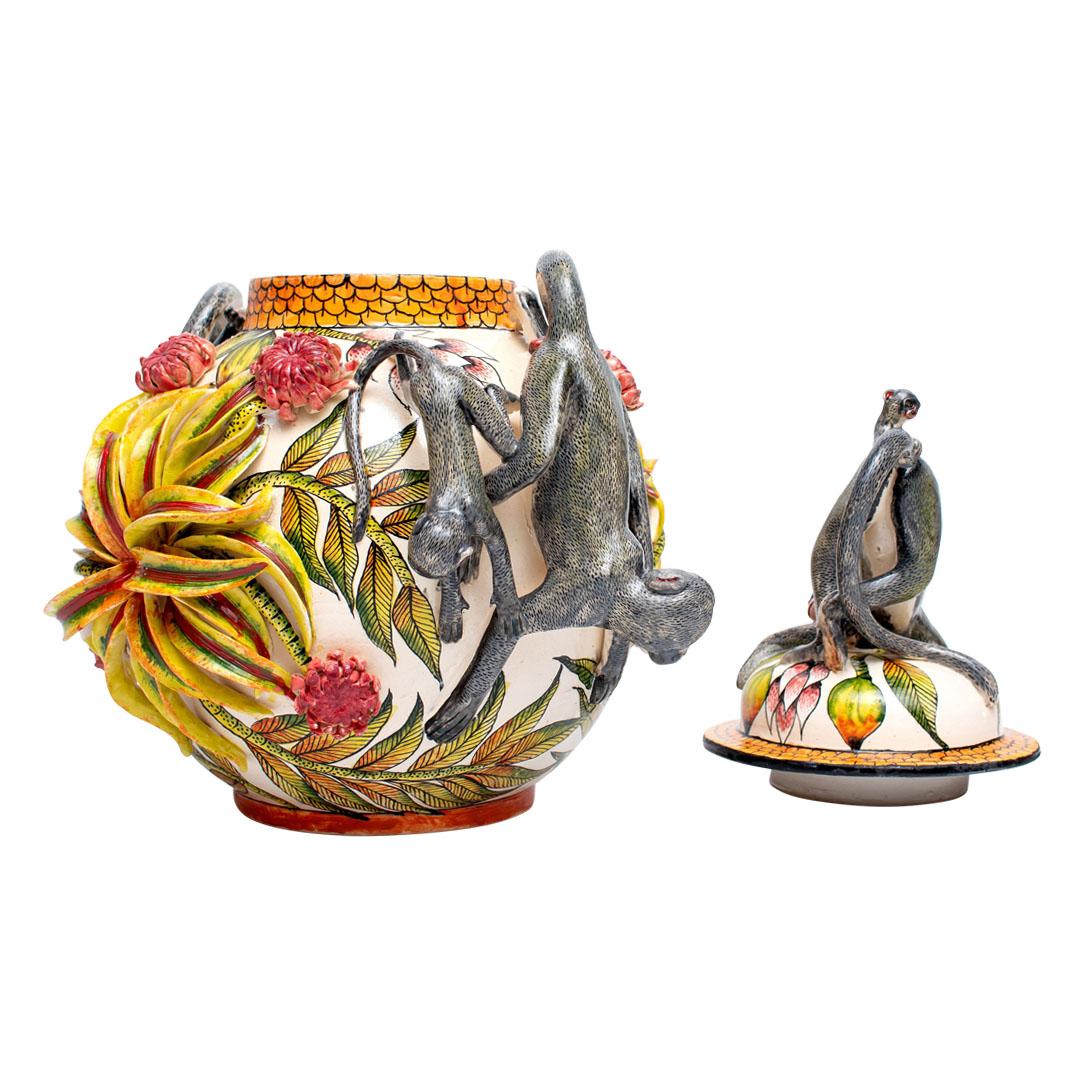 Contemporary Ceramic Monkey Tureen, hand made in South Africa