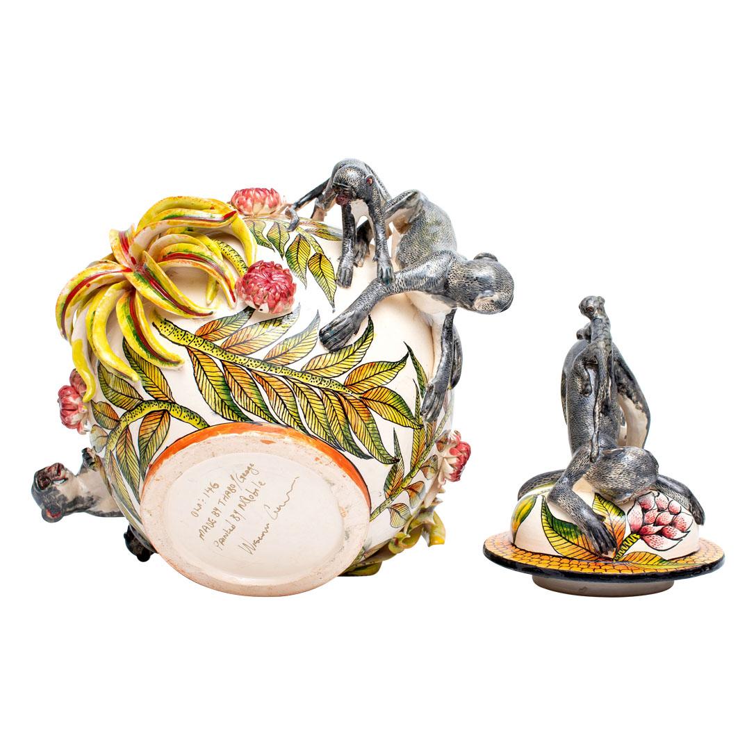 Ceramic Monkey Tureen, hand made in South Africa 1