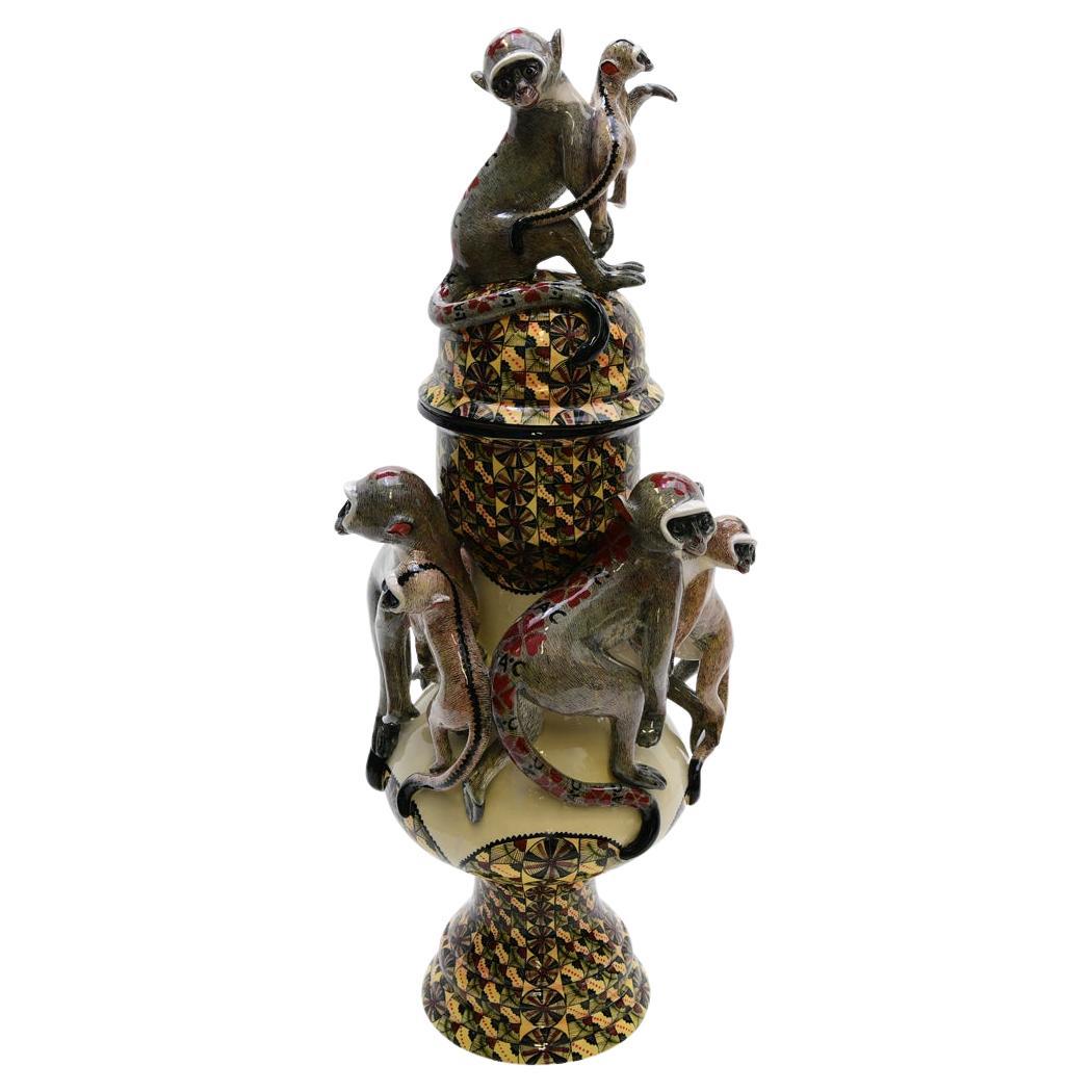 Ceramic Monkey  Urn  , hand made in South Africa