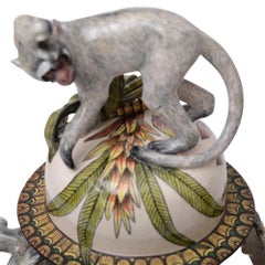 Ceramic Monkey Urn Pair, hand made in South Africa