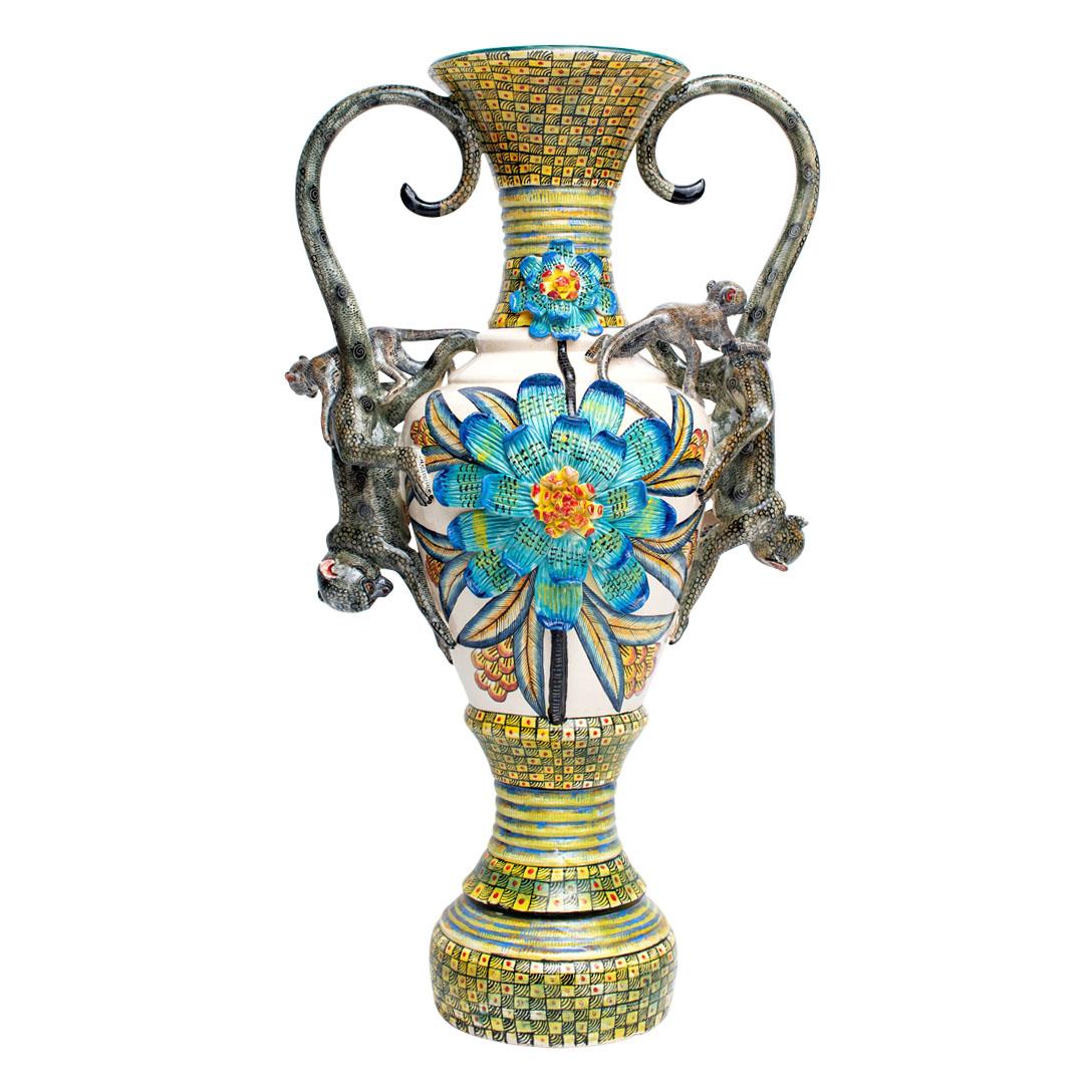 Keramik-Affe  Vase, handgefertigt in Südafrika (21. Jahrhundert und zeitgenössisch) im Angebot