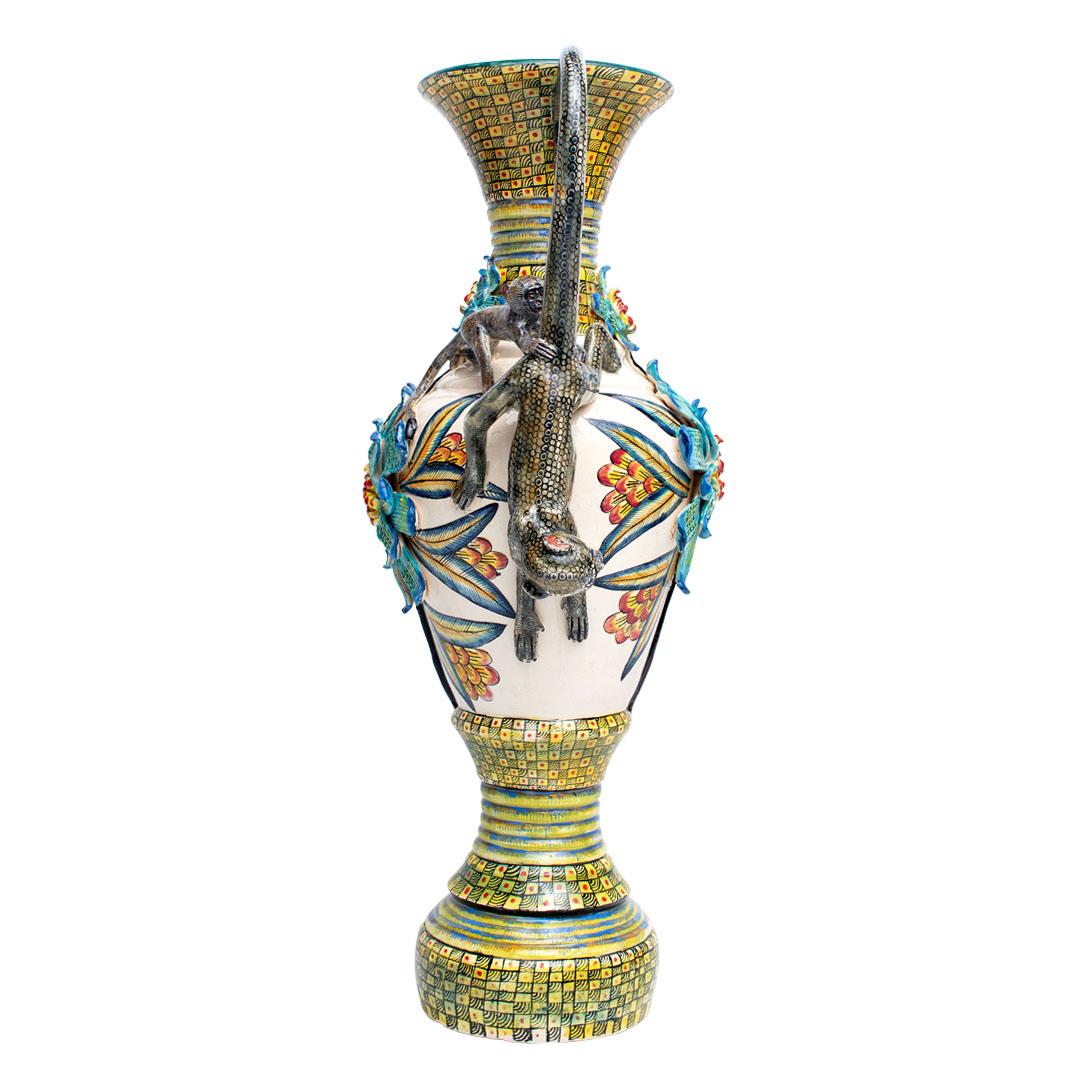 Keramik-Affe  Vase, handgefertigt in Südafrika im Angebot 2