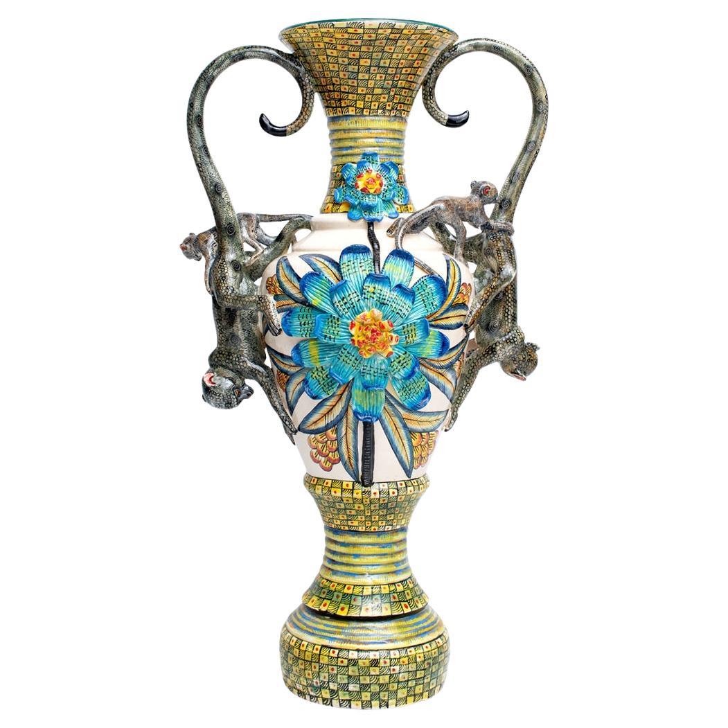Ceramic Monkey  Vase , hand made in South Africa