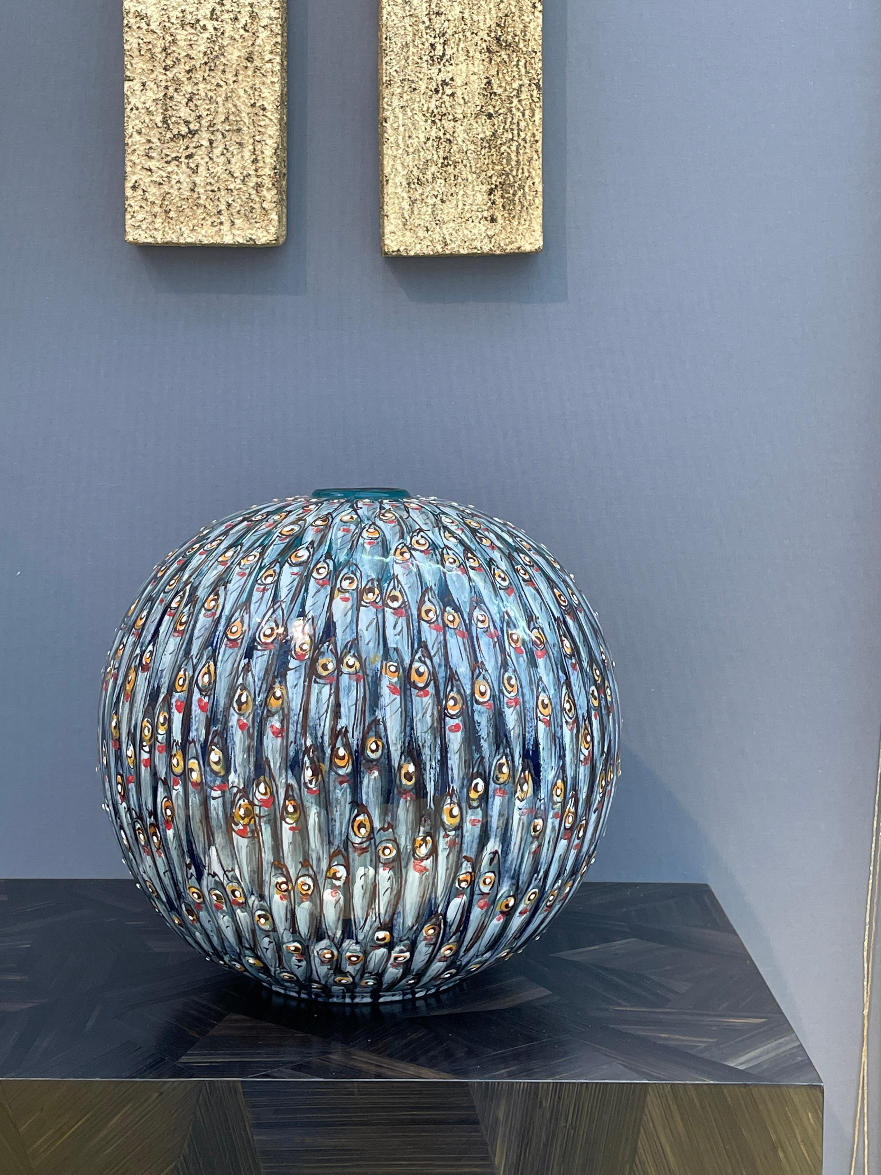 Jarra de Cerámica Luna Pintada a Mano Mayólica Italia Contemporánea Siglo XXI Cerámico en venta