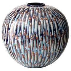 Ceramic Moon Jar Hand Painted Majolica Italy Contemporary 21st Century