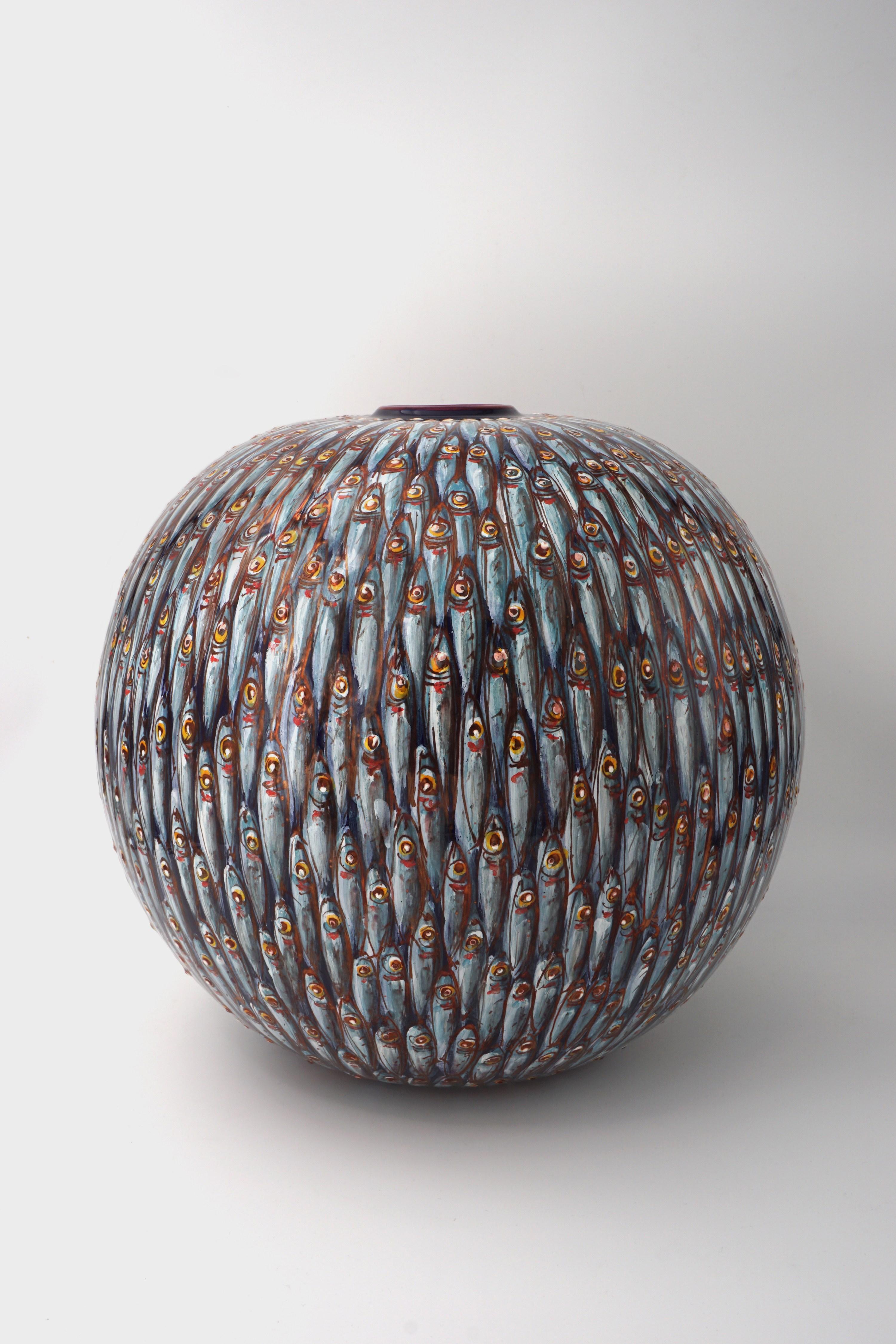 Mediterranea moon jar, 2020, full-fire reduction faience earthenware 40 cm diameter, hand painted unique piece.


Bottega Vignoli is a brand of artistic ceramics based in Faenza, one of the most representative ceramic production centres in Italy.