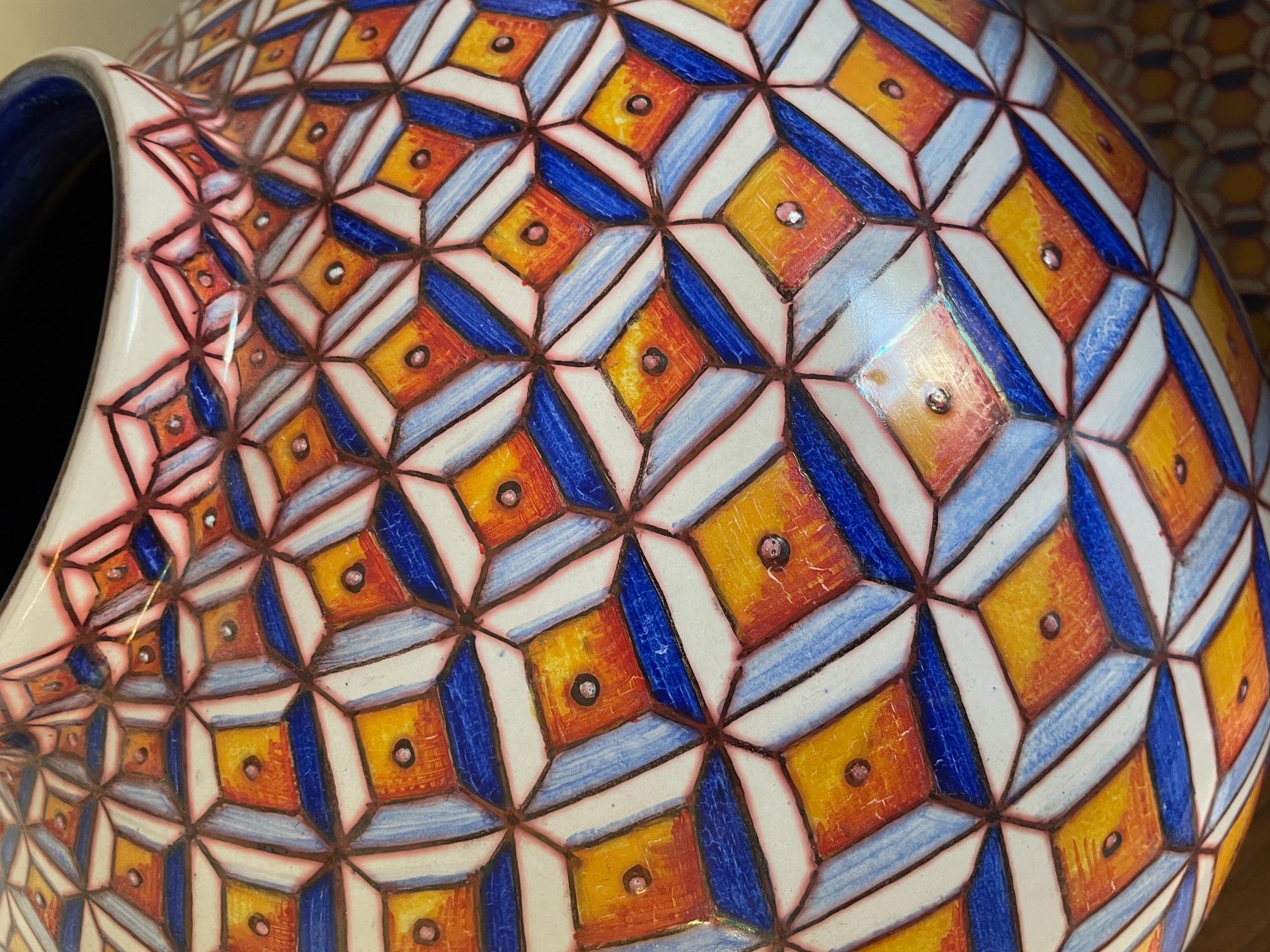 Jarre à lune en céramique par Bottega Vignoli Majolique peinte à la main Italie Contemporary Neuf - En vente à London, GB