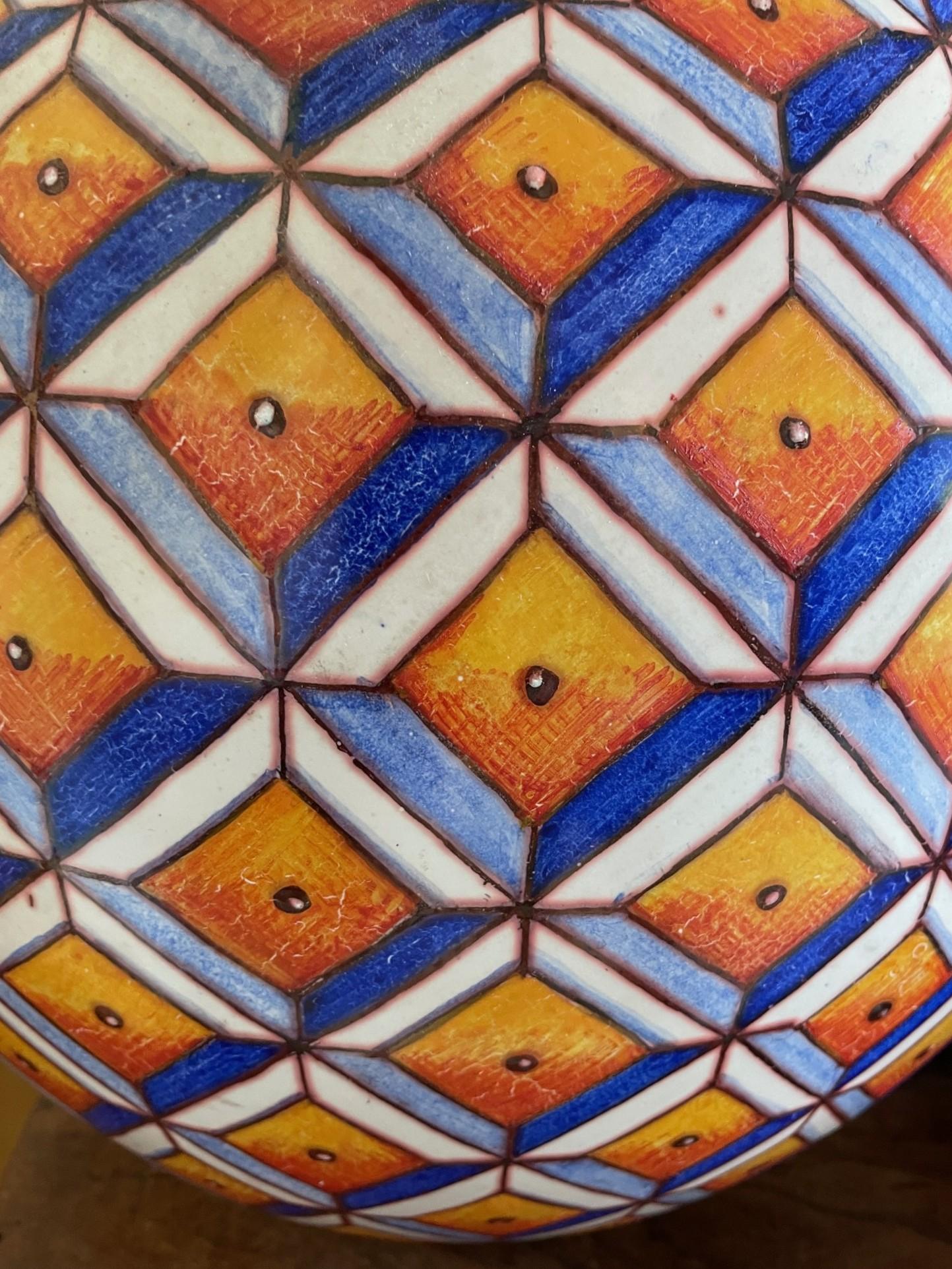 Jarre à lune en céramique par Bottega Vignoli Majolique peinte à la main Italie Contemporary en vente 1