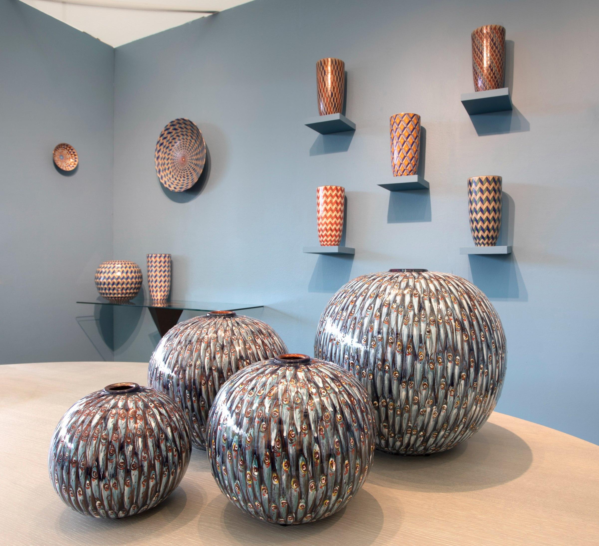 Jarre en céramique de Bottega Vignoli  Majolique peinte à la main Italie Contemporary en vente 2