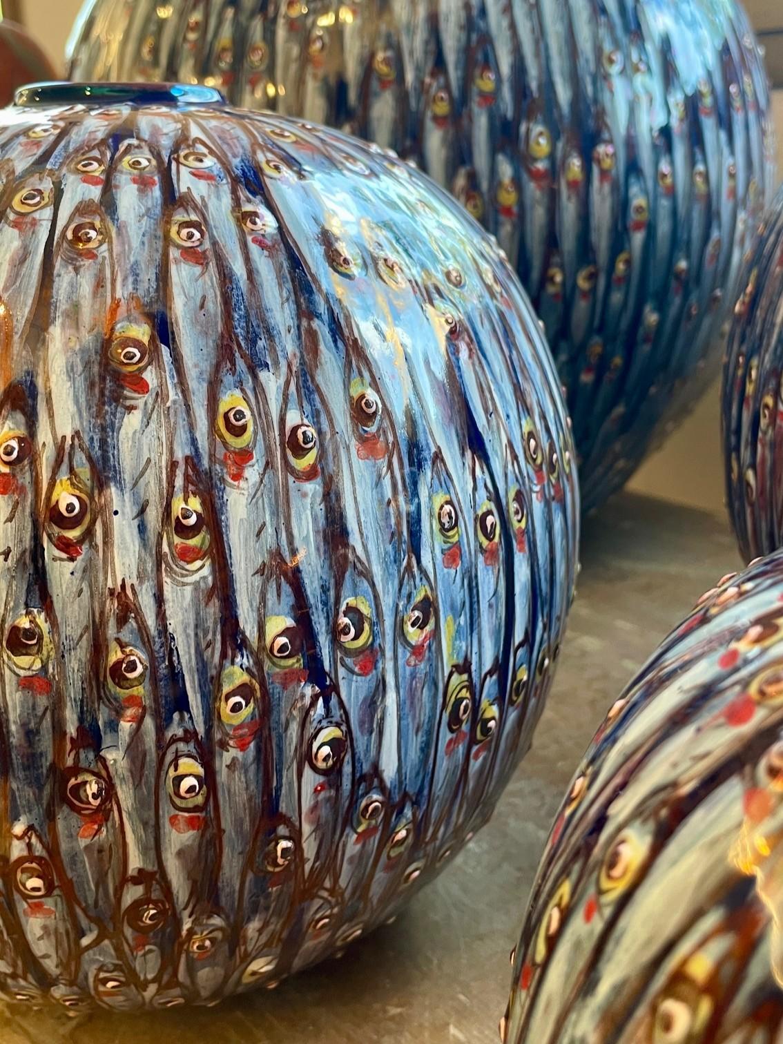 Pot en céramique en forme de lune peint à la main Majolica Italie Contemporain 21e siècle en vente 4