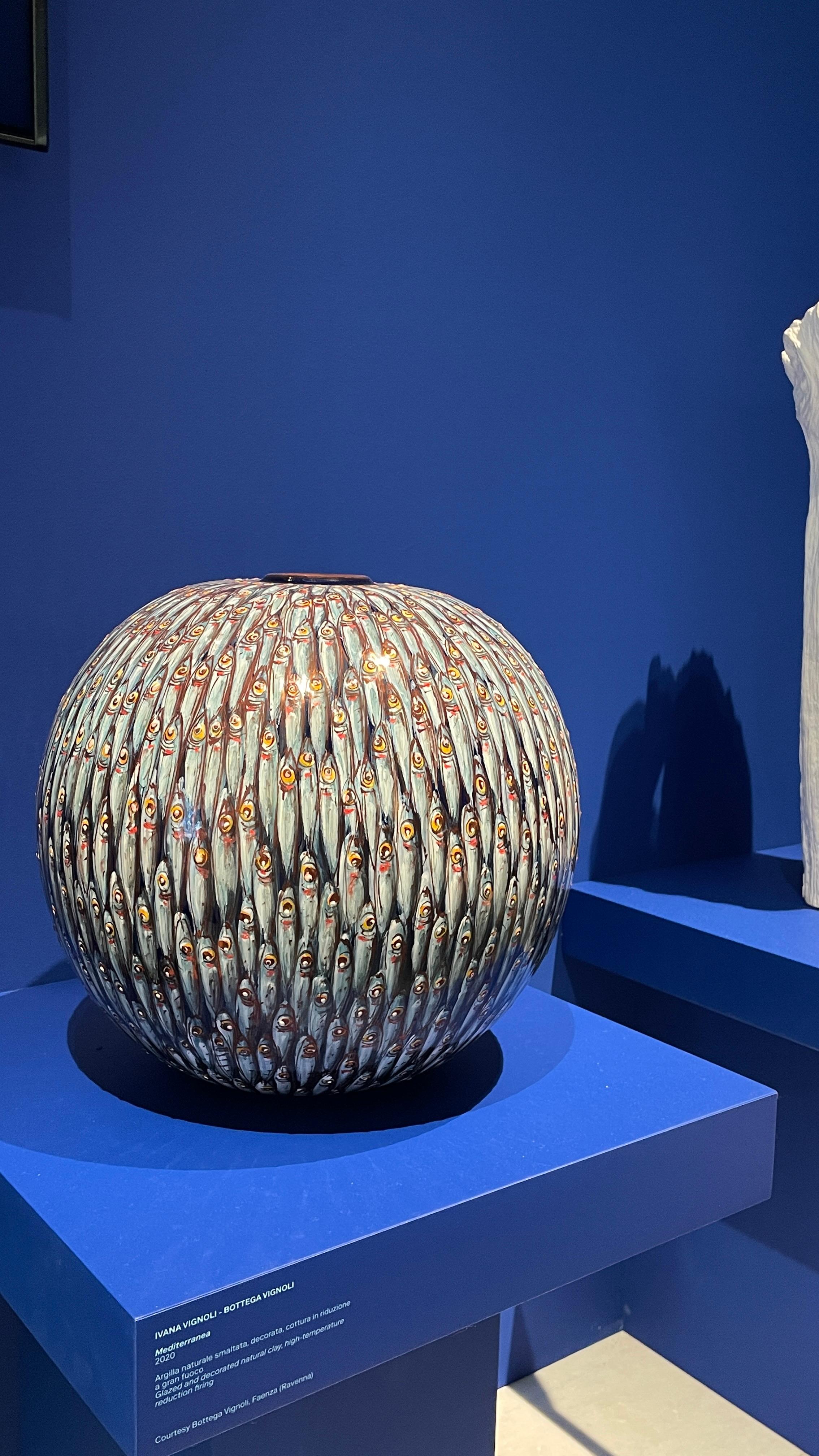 Ceramic moon jar 30cm Hand Painted Majolica Italy Contemporary, 21st Century 12