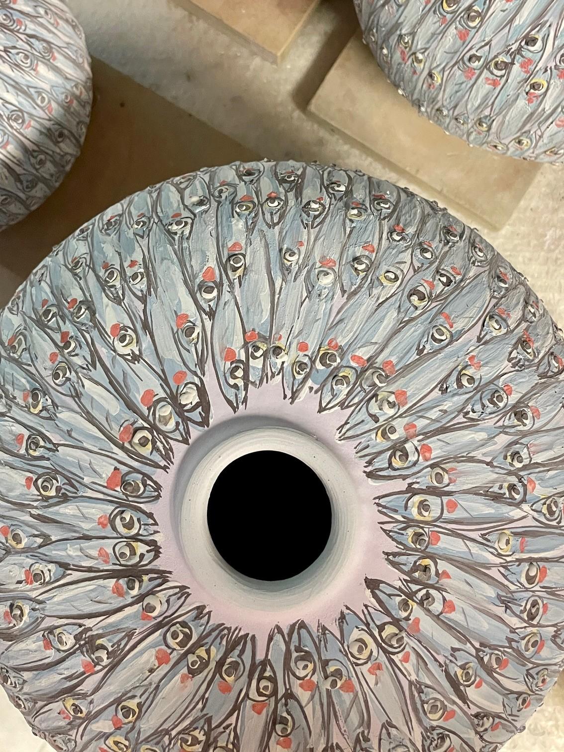 Pot en céramique en forme de lune peint à la main Majolica Italie Contemporain 21e siècle en vente 2