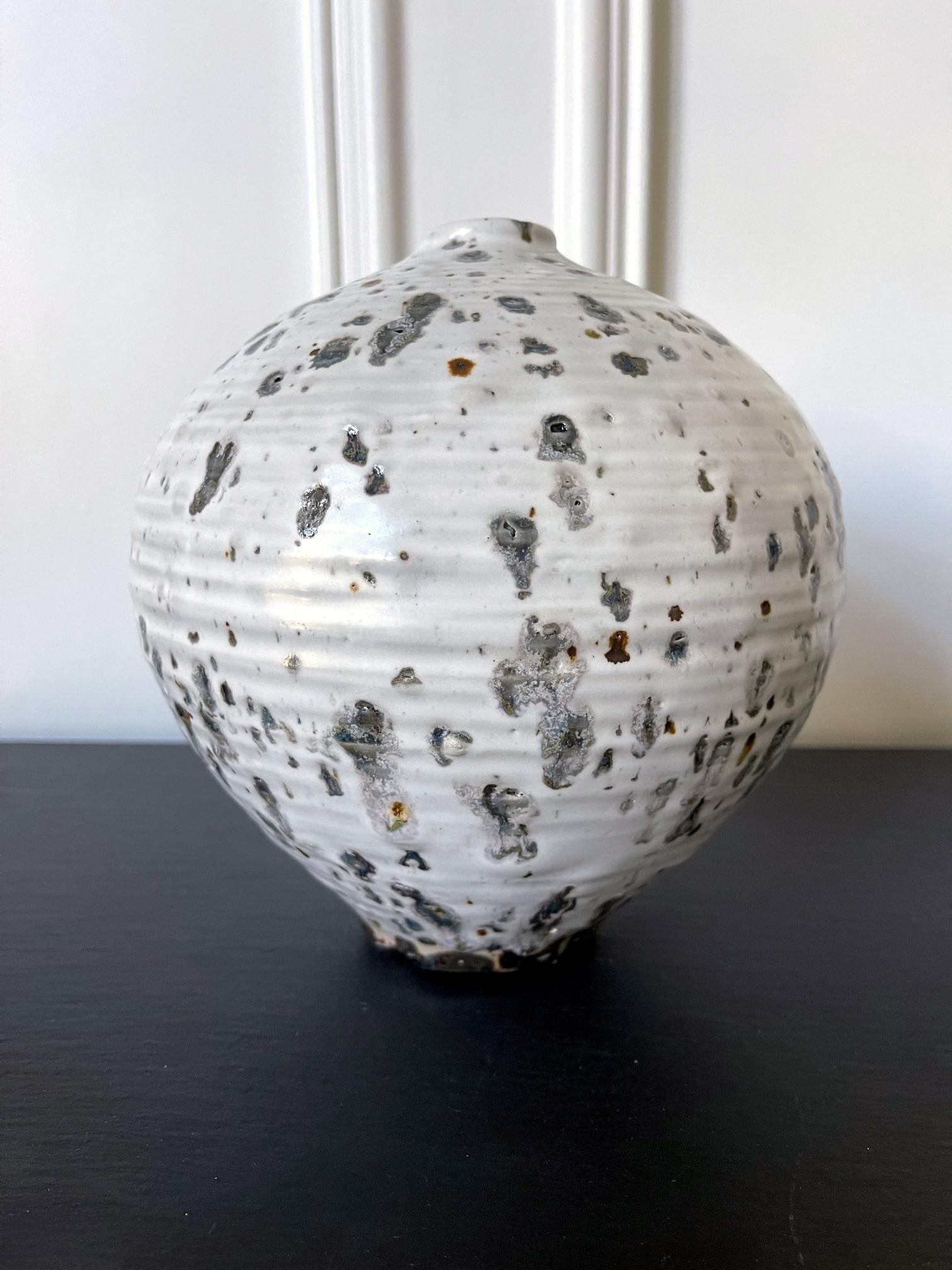 Organic Modern Ceramic Moon Jar Vase by Otto Heino