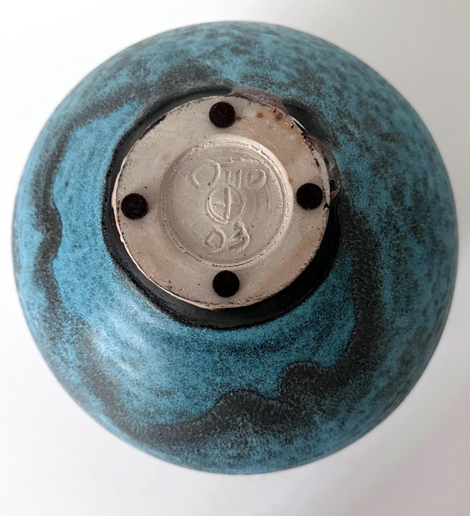 Keramik-Mondgefäß aus Keramik mit Robin Egg Blue-Glasur von Otto Heino im Angebot 1