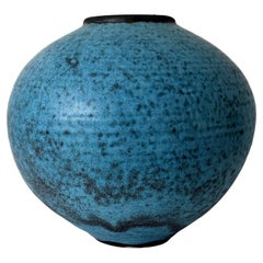 Ceramic Moon Jar with Robin Egg Blue Glaze by Otto Heino
