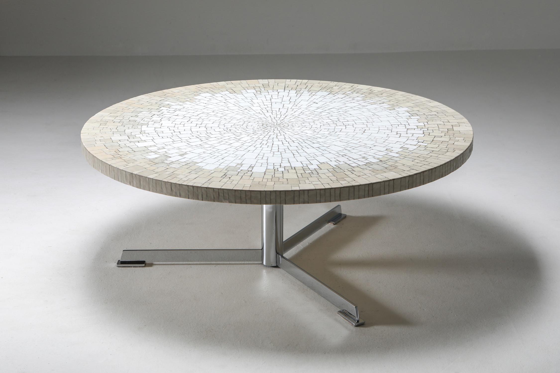 Ceramic Mosaic Coffee Table by Heinz Lilienthal In Good Condition In Antwerp, BE