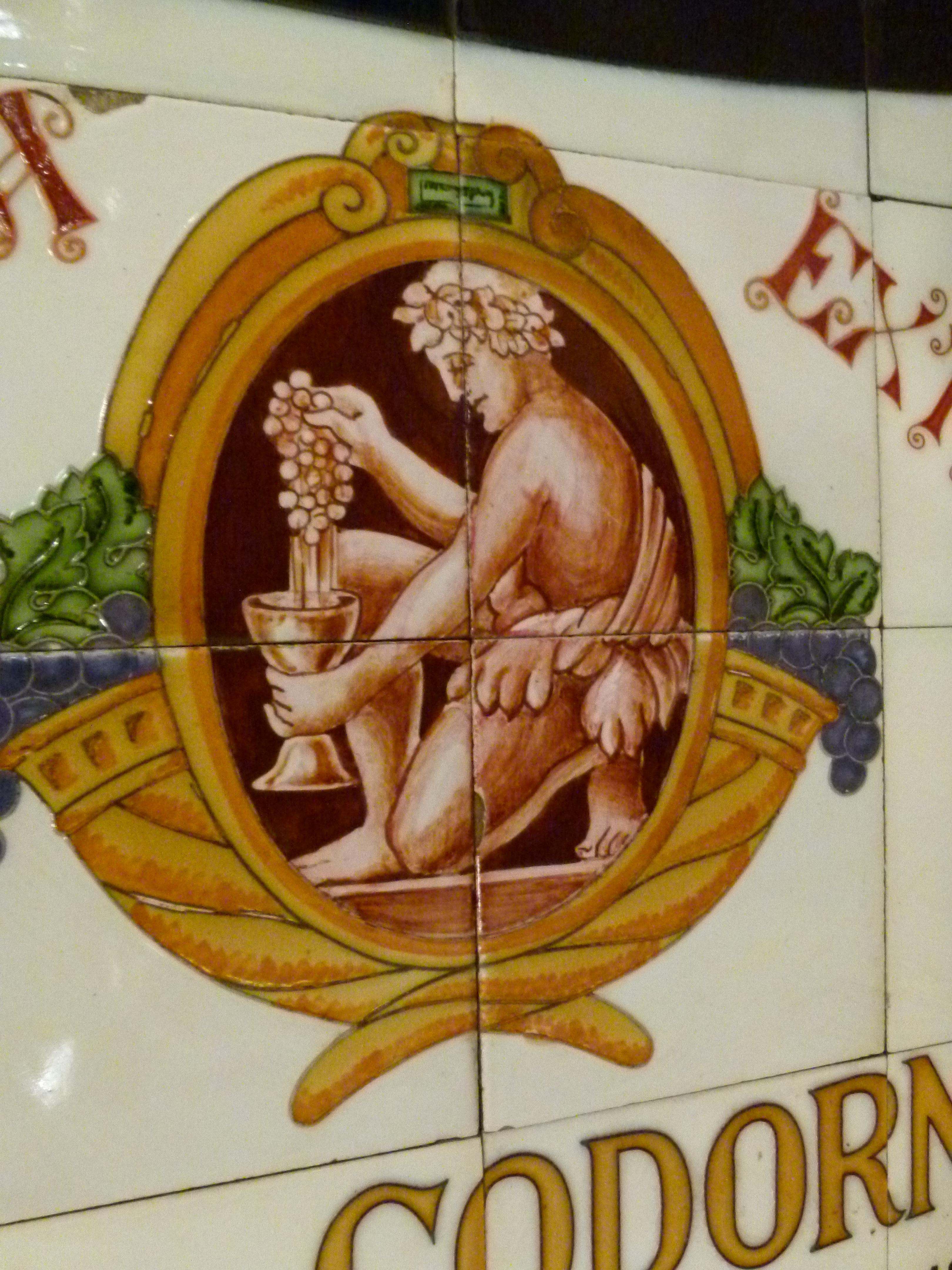 Art Nouveau advertising tile poster from Codorniu Cellar, Spain
Ceramic tiles measurements: 15x15 cm (6x6 in).

Codorníu is synonymous to the history of a family of winegrowers which goes back to the XVI century. It is the oldest family business