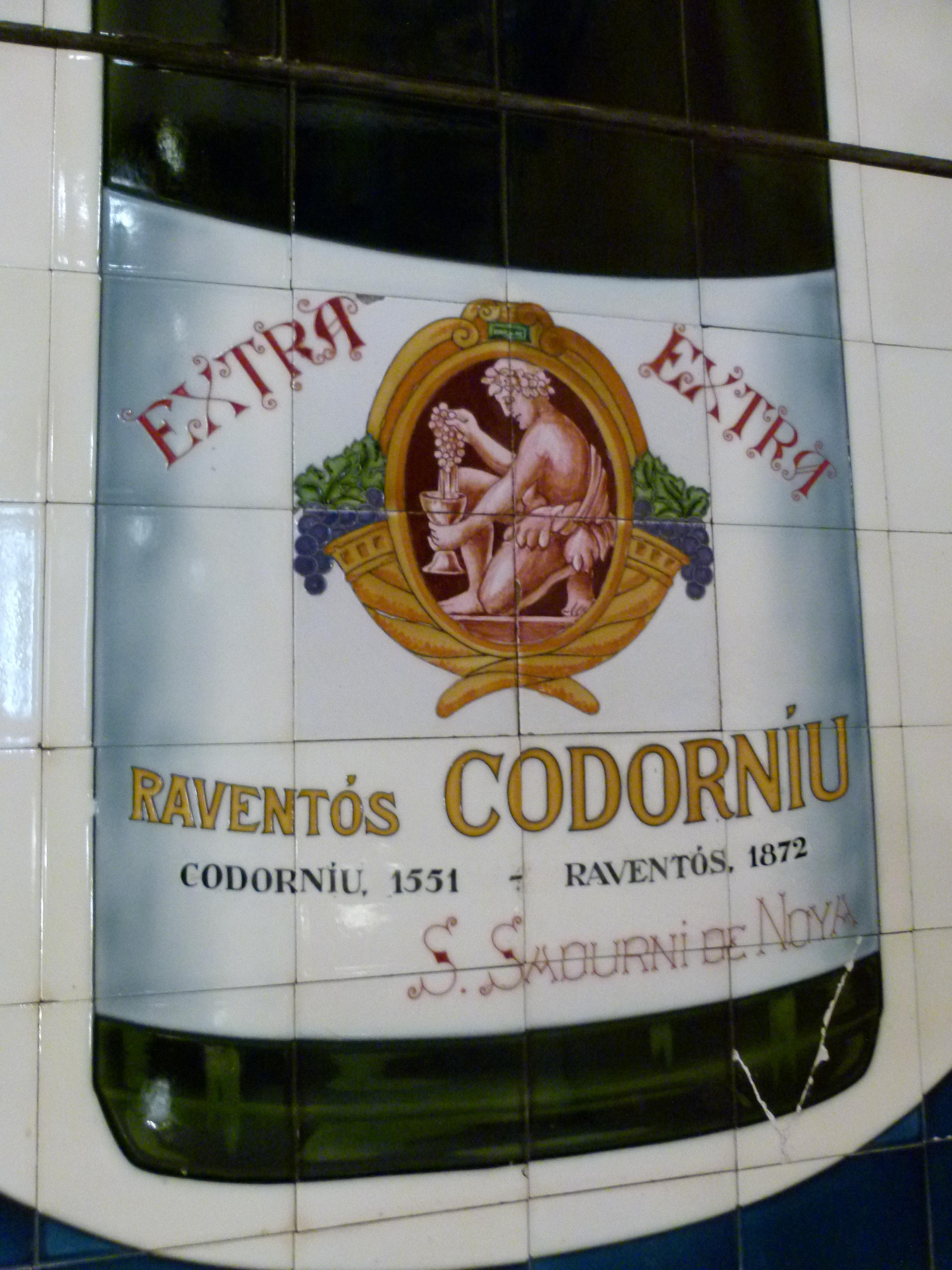 Art Nouveau Advertising Tile Poster from Codorniu's Cellar, Spain For Sale 1