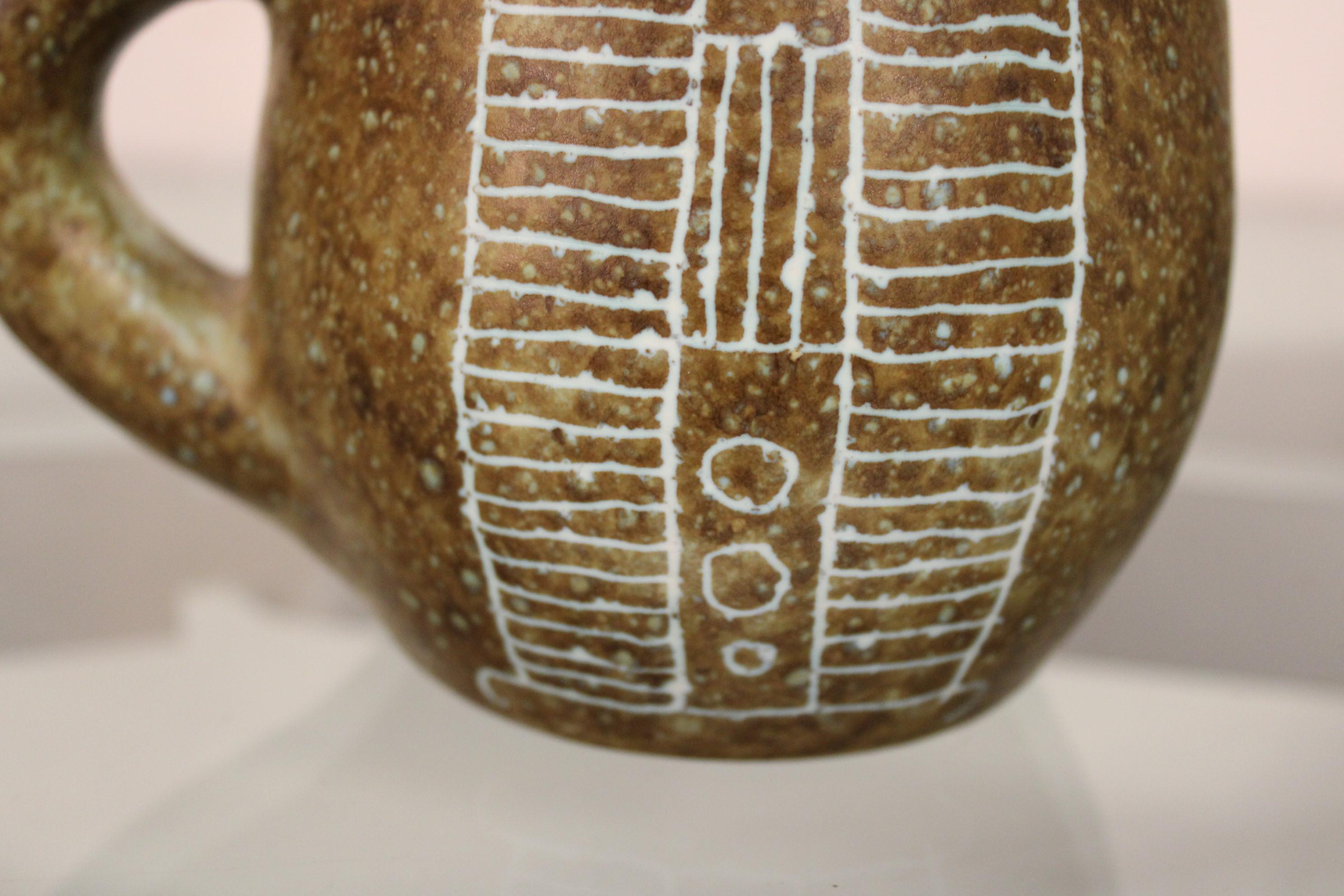 Keramikkrug von Les 2 Potiers, Frankreich, 20. Jahrhundert 3
