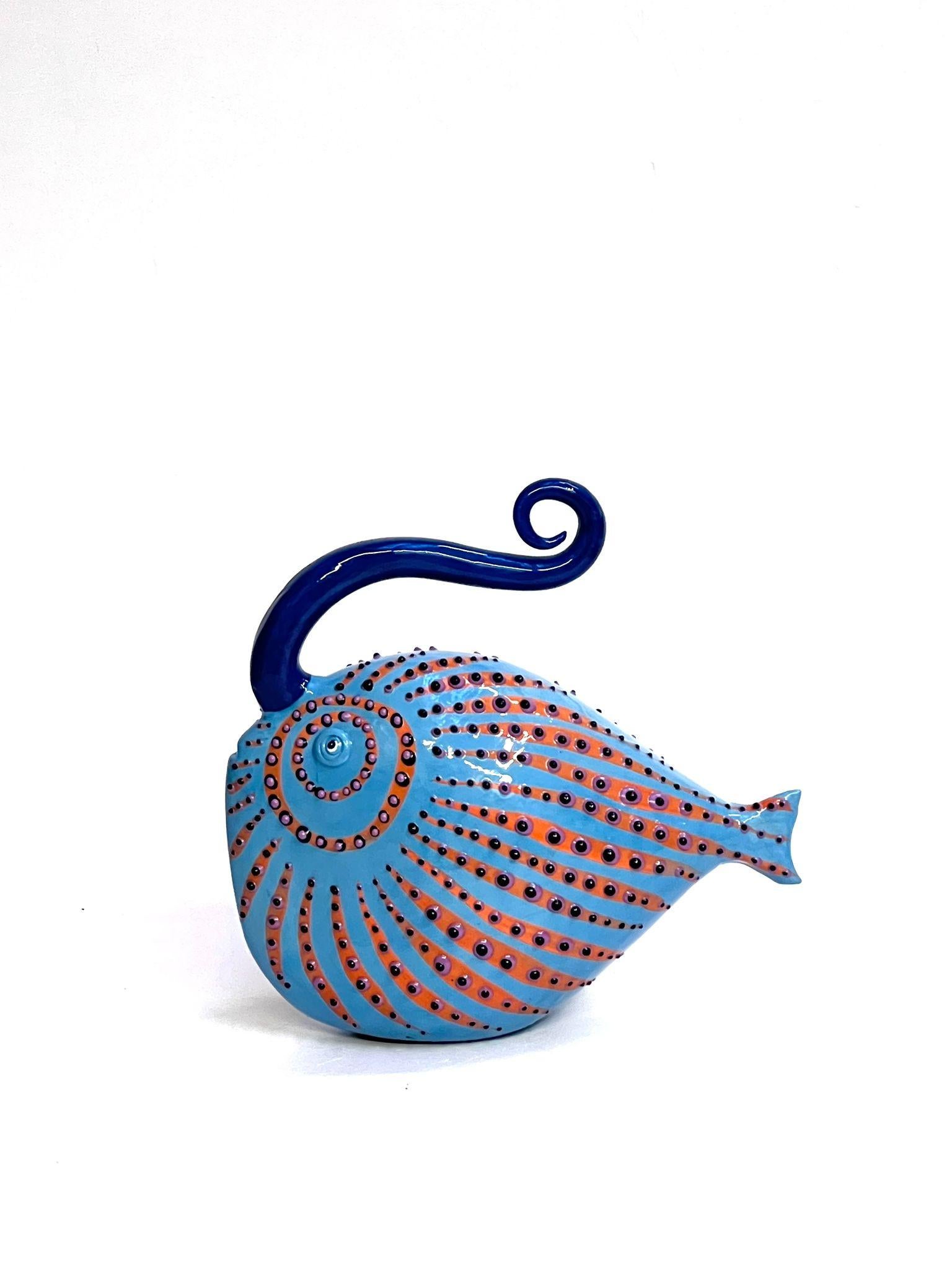 Ceramic Multicolor Fish Handmade in Italy, Choose Your Style! New Creation, 2023 In New Condition For Sale In San Miniato PI, IT